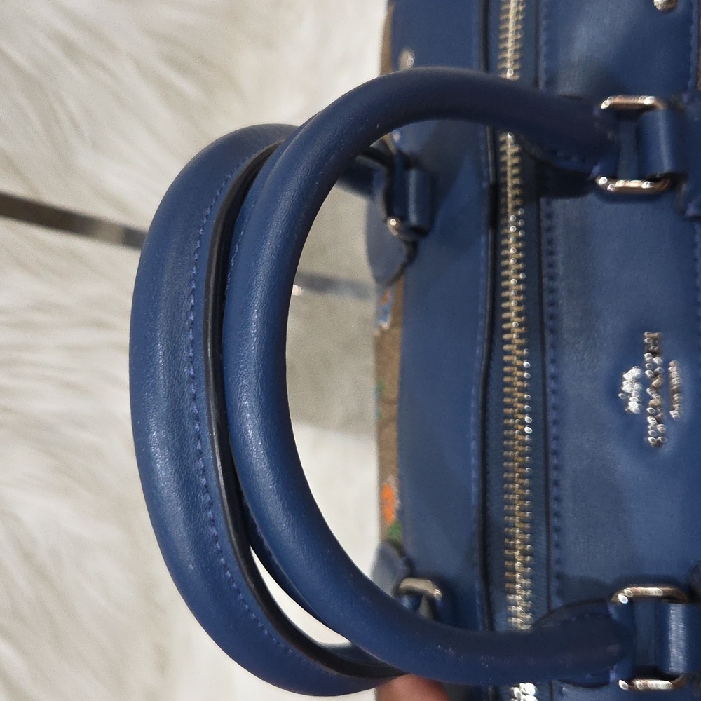 💙🔹️Coach 🔹️Mini Bennett Floral Logo Printed coated Canvas Satchel Wallet Set - Picture 10 of 13